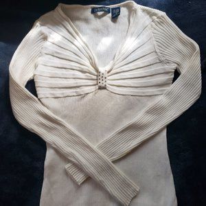 De Rotchchild Teen Girls Long Sleeve White Shirt Size M